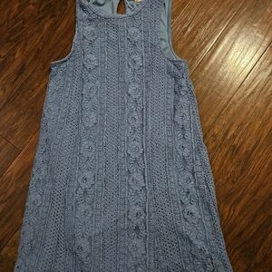 Blue Lace Sleeveless Dress Altard State Medium